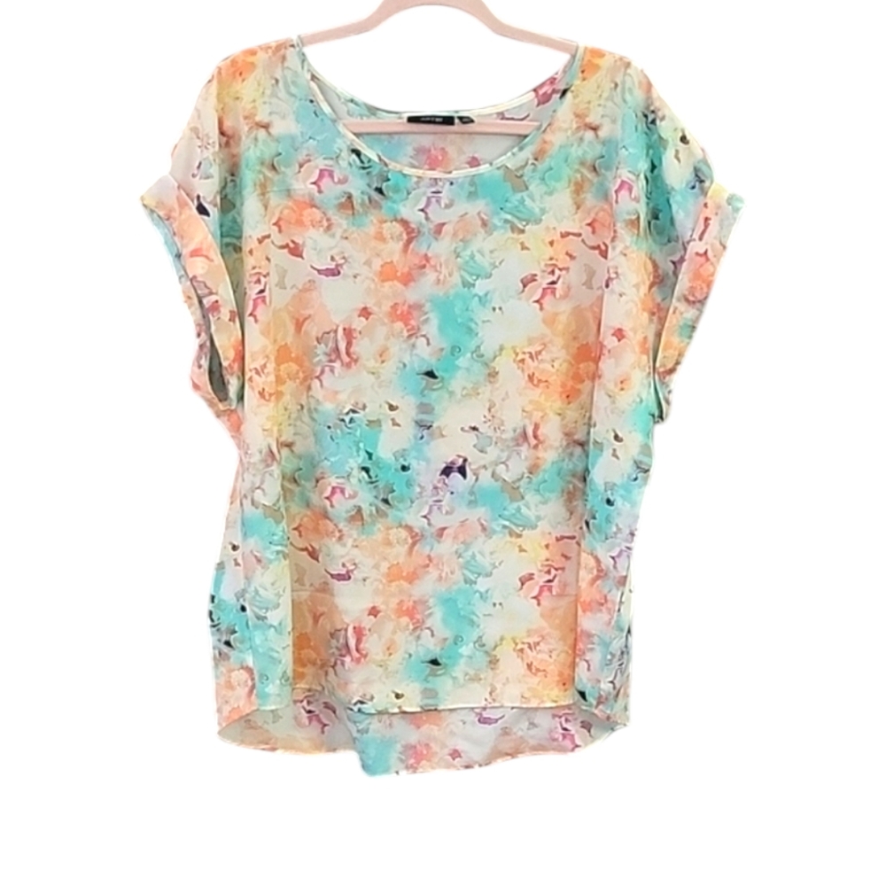 Ladies Apt. 9 Multicolor Floral Blouse, Size XL, Excellent Used Condition
